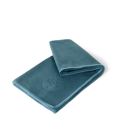 Manduka eQua Yoga Hand Towel - Quick Drying Microfiber, Lightweight, Yoga Accessories Easy for Travel, 16 Inch (40cm), Sage Solid
