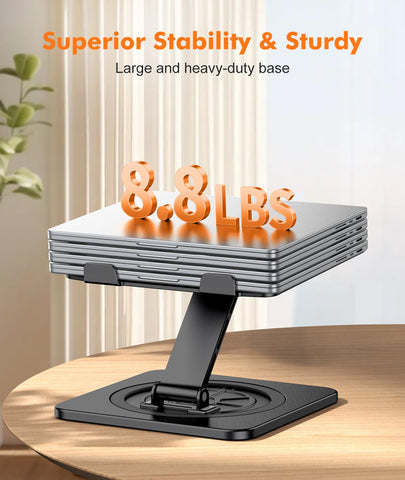 EOIWUY Laptop Stand with 360° Swivel Base, Foldable Laptop Riser for Desk