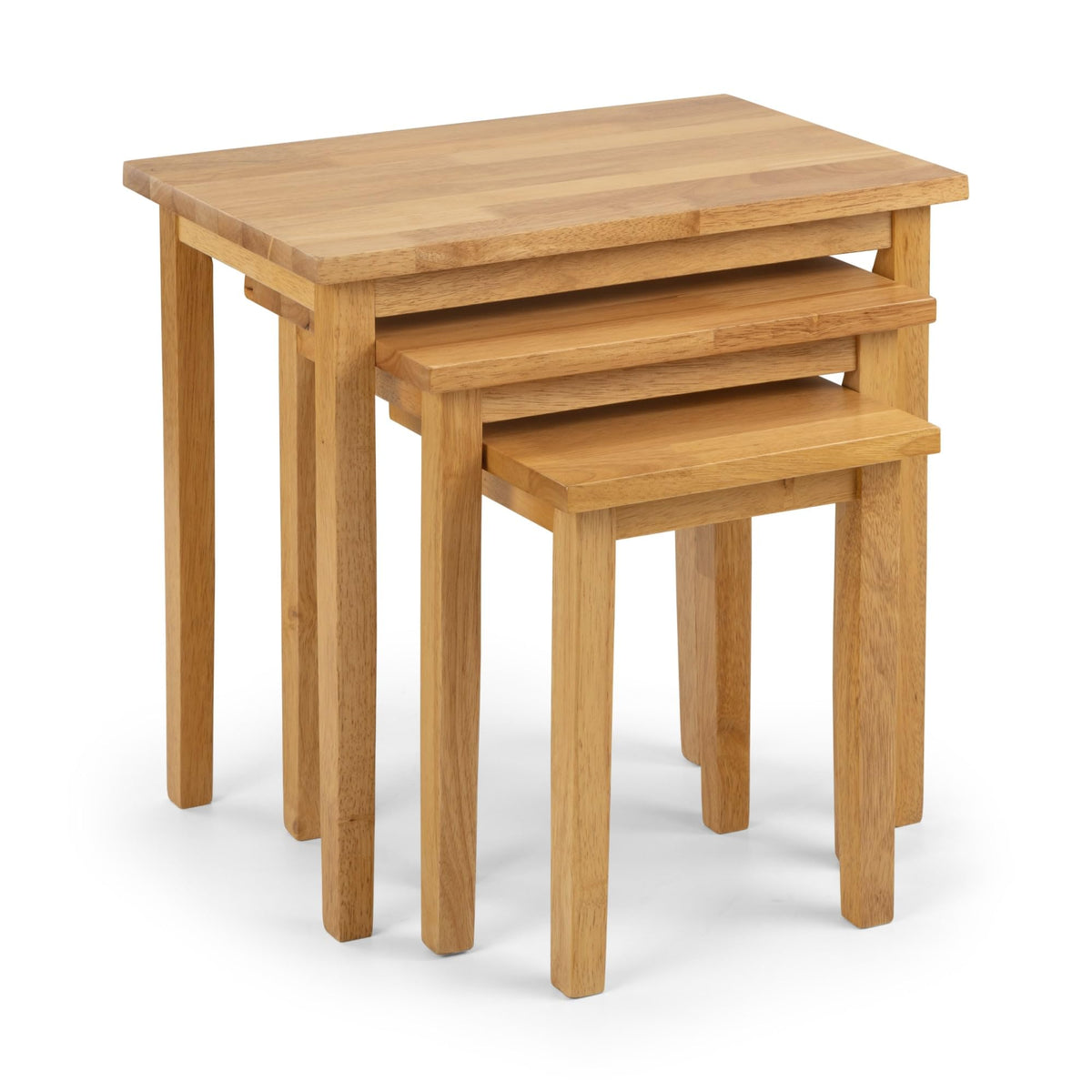 Julian Bowen Cleo Nest of Tables, Set of 3, Oak Effect - H46 x W48 x D33cm