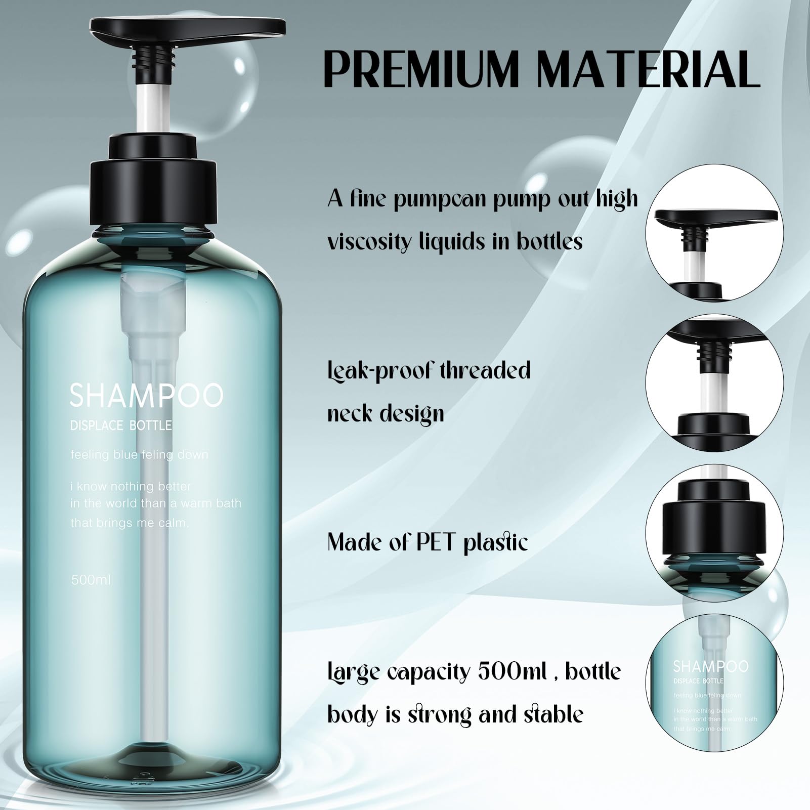 Invalidism 2Pcs Pump Bottle Dispenser 35oz Refillable Pump Bottles