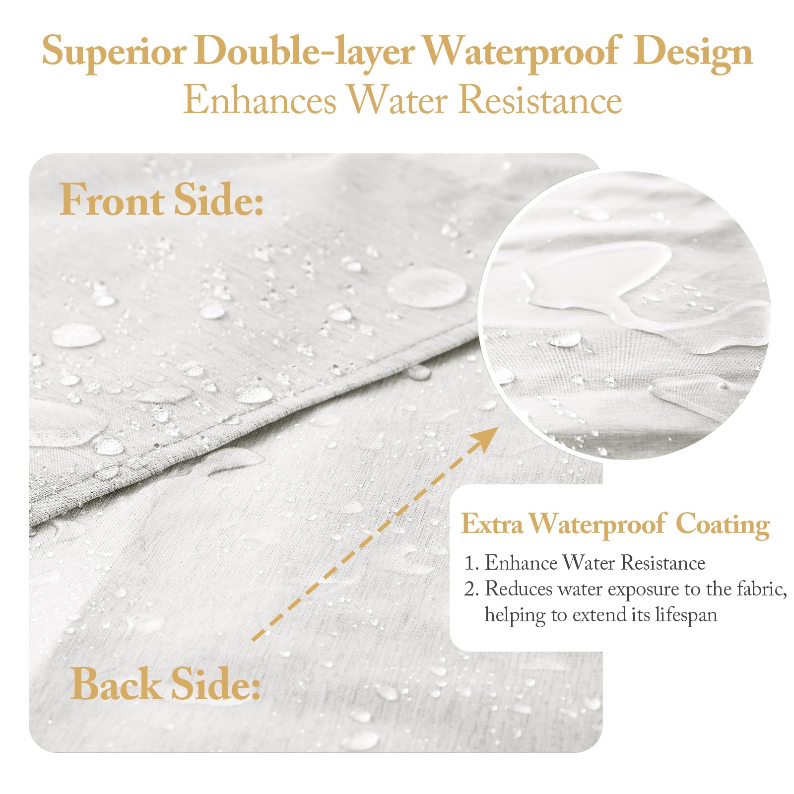 FY&XZH White Shower Curtain, Heavy-Duty Linen-Texture Fabric Shower Curtain, Extra Soft Double-layer waterproof Shower Curtains With Smart Function