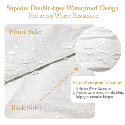 FY&XZH White Shower Curtain, Heavy-Duty Linen-Texture Fabric Shower Curtain, Extra Soft Double-layer waterproof Shower Curtains With Smart Function