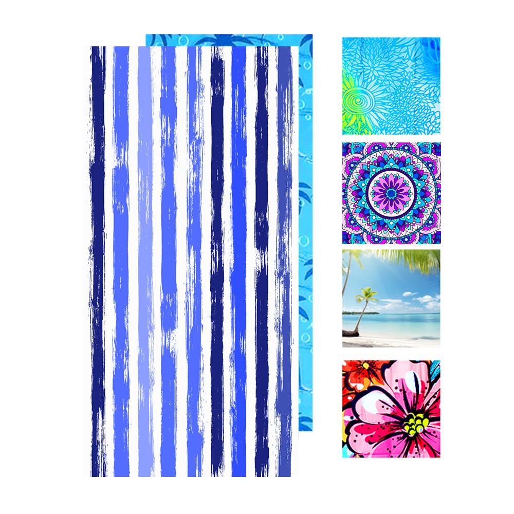 JAODFK Microfibre Beach Towel 71"X32" Quick Dry Lightweight Sand Free Extra Large Thin Towels Travel Essentials For Adults Womens Swim Bath