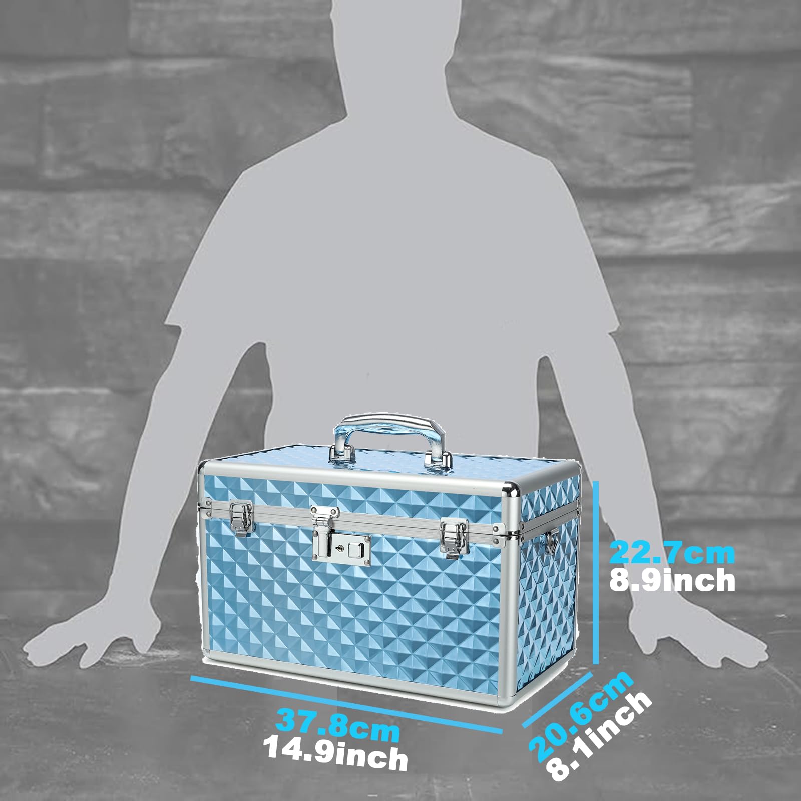 HEWEI WORKS Storage Box with Key Lock, Lockable Medicine Storage Box, Empty First Aid Box, Security Lock Box