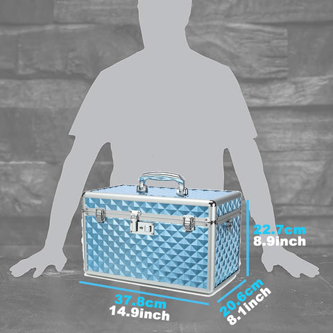 HEWEI WORKS Storage Box with Key Lock, Lockable Medicine Storage Box, Empty First Aid Box, Security Lock Box
