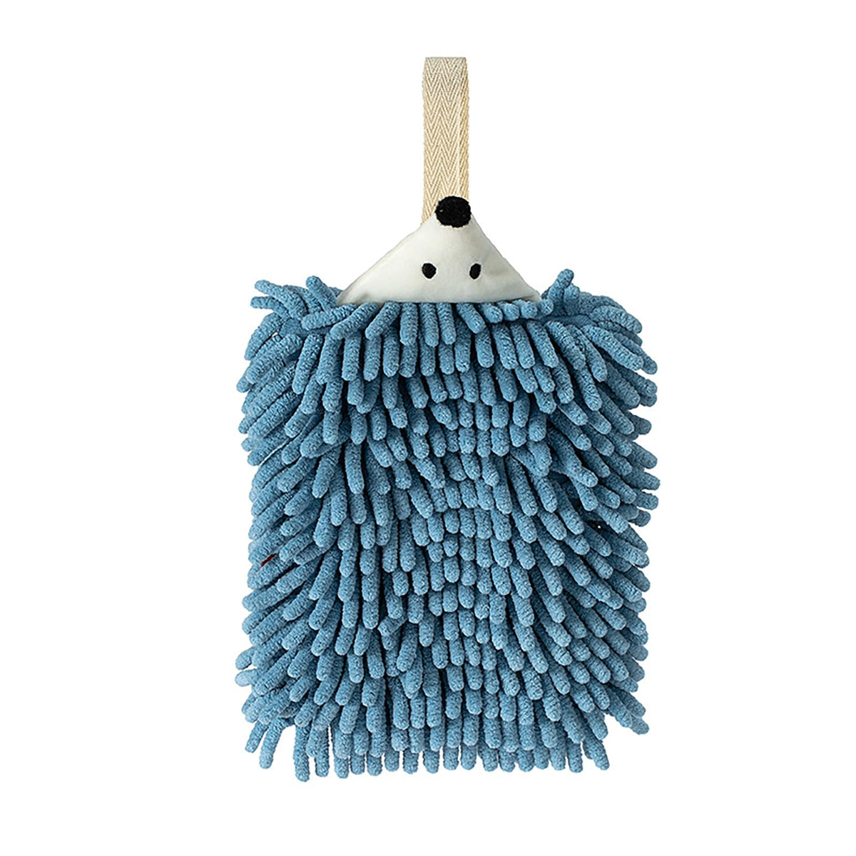 Chenille Hand Towel with Hanging Loop for Kitchen & Wash Basin, Funny Hedgehog Hand Drying Towel for Kids & Adults,Soft & Strong Water Absorption &
