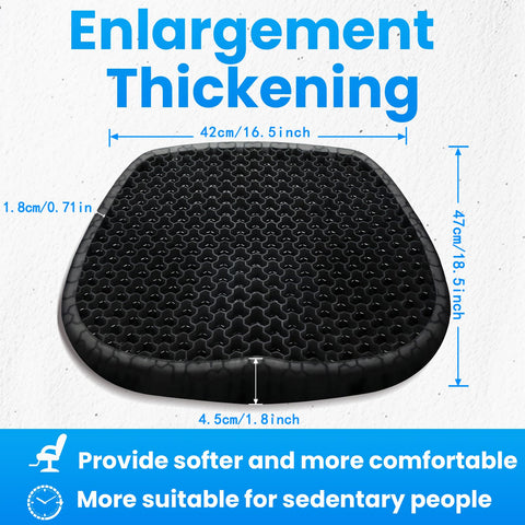 Wenisuow Gel Cushion for Sitting, Thick Gel Seat Cushion with Cover, Black