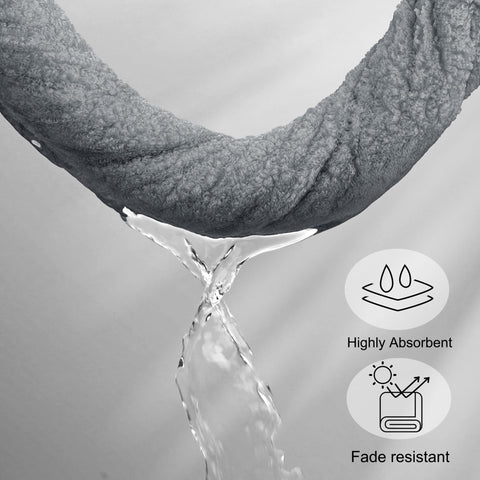 PiccoCasa Combed Cotton Bath Towels 4 Pack Grey 70cm x 140cm