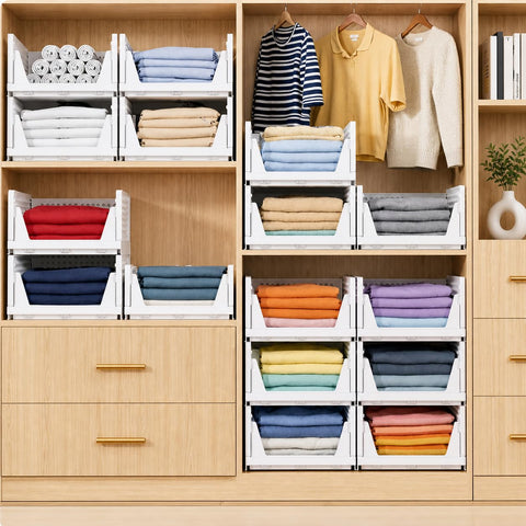 Carry Fitness 4 Pack Foldable Wardrobe Storage Organiser | Space Saving Foldable Drawer For Bedroom, Kitchen & Office