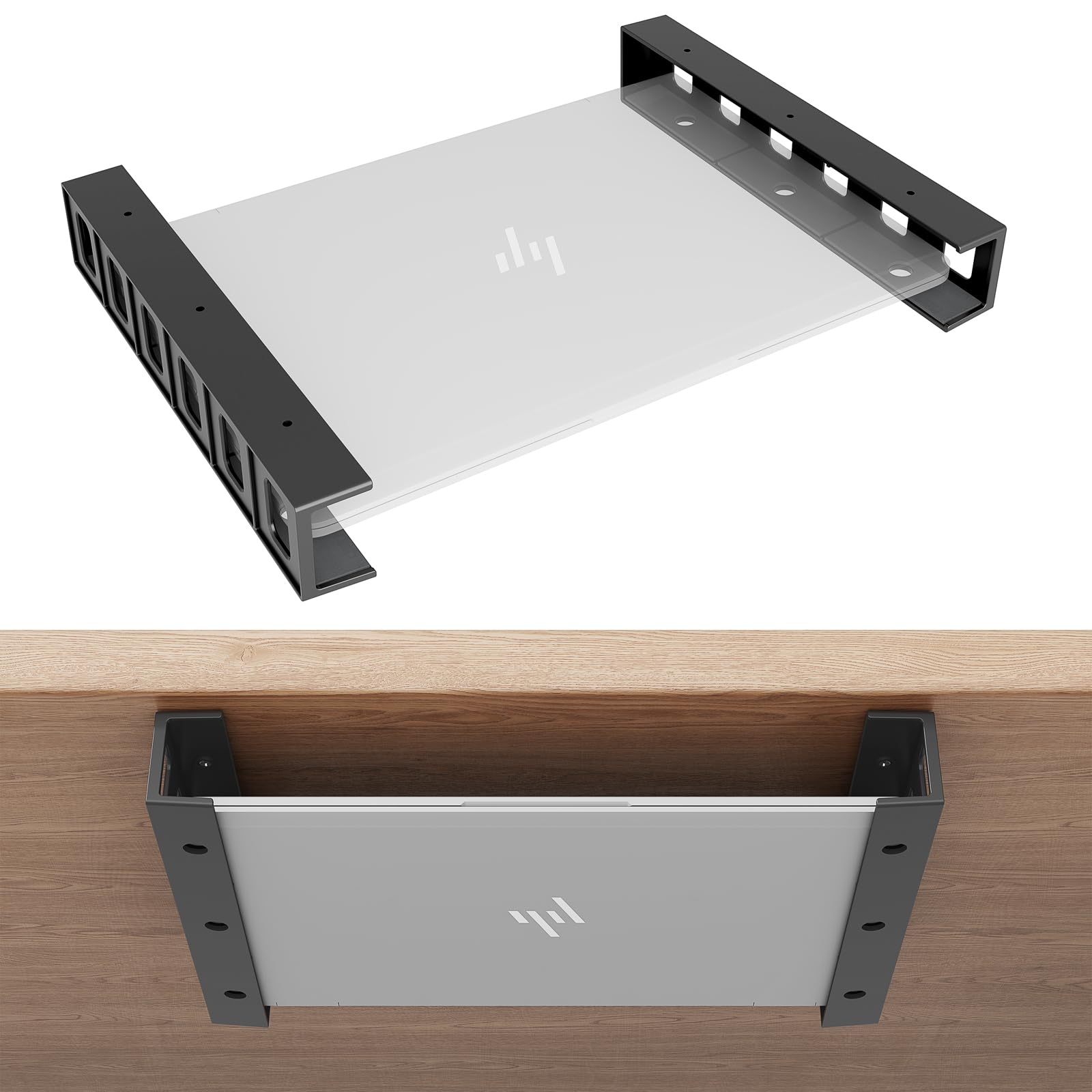 sciuU Under Desk & Wall Mount Holder for Laptop Keyboard TV Box Modem