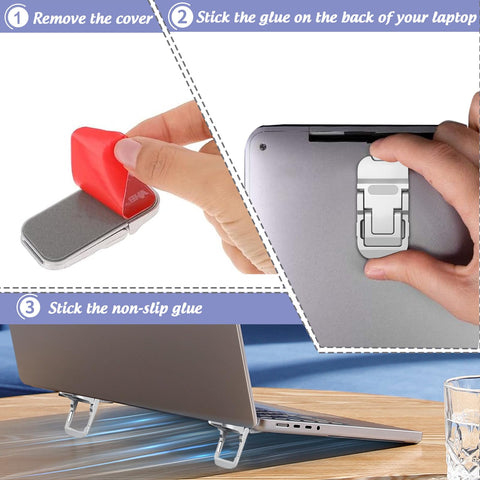 2PCS Mini Portable Laptop Stand, Reversible Keyboard Lifting Legs, Zinc Alloy Keyboard Stand with 2 Adjustable Angles,Laptop Stand for MacBook, Dell