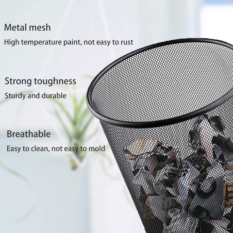 FWEEK 4 Pack Mesh Waste Paper Bin 12 Litres Metal Waste Basket Small Trash Can Rubbish Bin for Bedrooms Bathrooms Office Home Kitchens Supplies