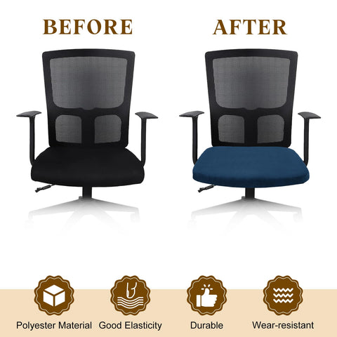 sourcing map Office Chair Cover, Stretchable Soft Rotating Chair Slipcover Washable Desk Computer Seat Cover Protector for Office Home, L(45-48cm)