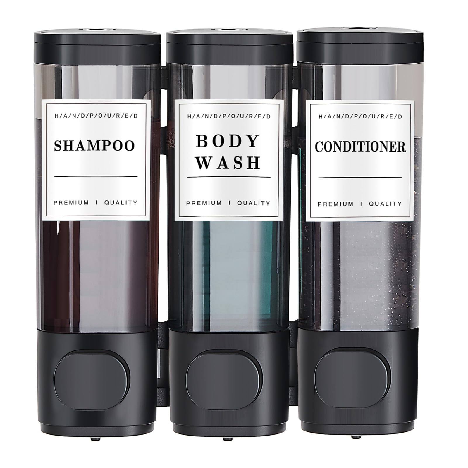 KSITEX Shower Soap Dispenser Wall Mounted No Drill Shampoo and Conditioner Dispenser for Shower With Large Capacity Hand Soap Dispenser for Bathroom