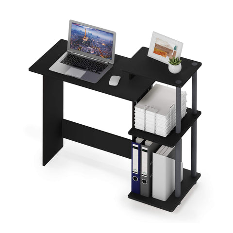 Furinno EFFICIENT Desk, Gaming Desk, with 3 Open Side Shelves, Laptop Notebook Computer Desk,Office Desk for Home Office, Study Room, Dorm
