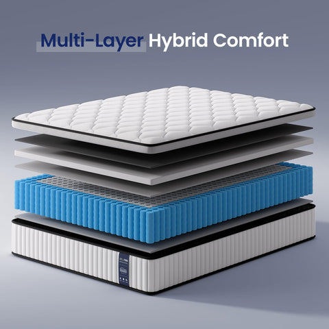 BedStory 3FT Single Mattress 12 Inch, Medium Firm Hybrid Pocket Sprung Mattress with Breathable Foam, Motion Isolation & Pressure Relief