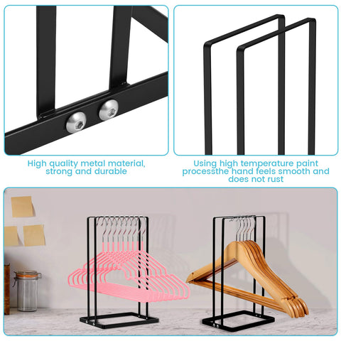 Gatphy 2Pcs Stainless Steel Hanger Organizer Detachable Hanger Stacker Clothes Hanger Holder Metal Coat Hangers Rack Stand for Closet Laundry Room