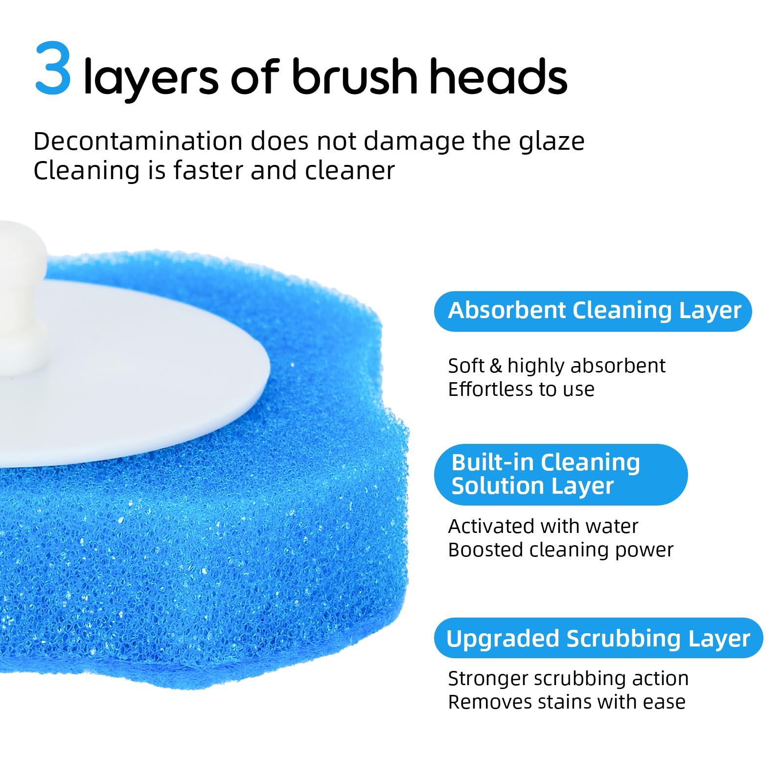 Chovbe 60 Pcs Disposable Toilet Brush Refills, Scented Toilet Wand Refills