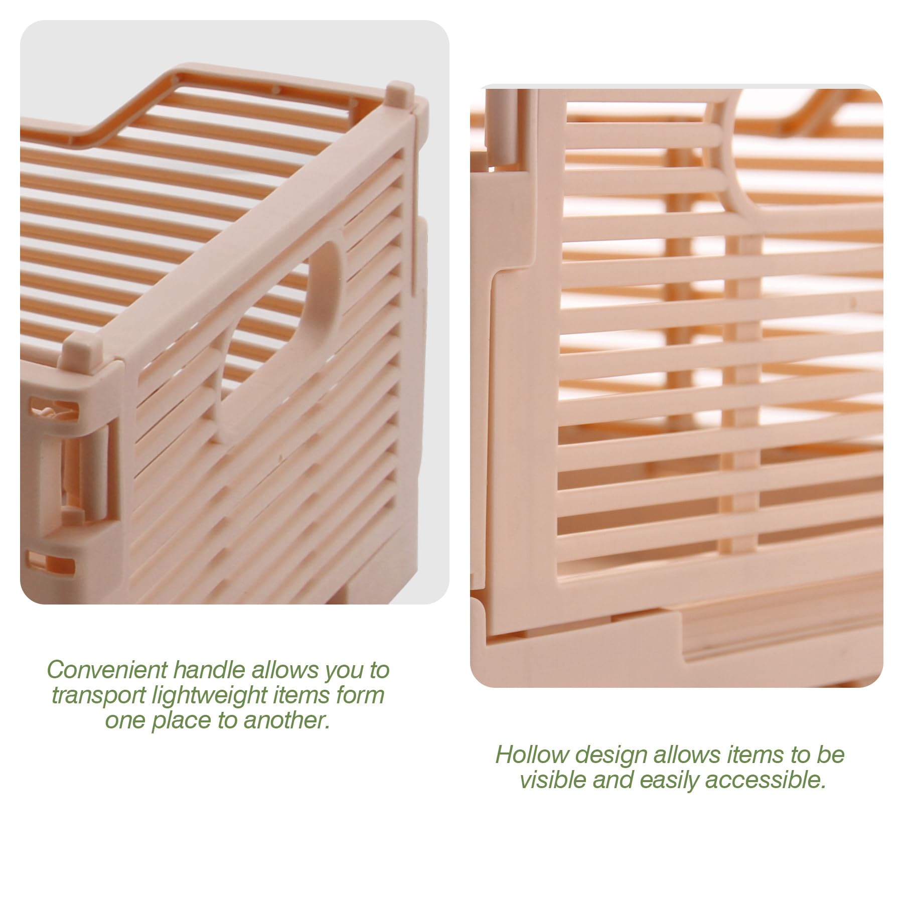 Vivikivi 2-Pack Collapsible Crates Storage Boxes, 40x30x15.5cm, Grey