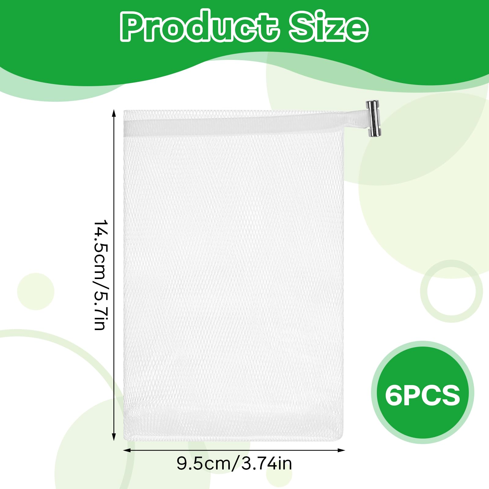 6 PCS Mesh Soap Saver Pouch Double-Layer Soap Saver Bag with Drawstring Soap Bag Soft for Shower Exfoliating Mesh Soap Bag for Foaming and Drying