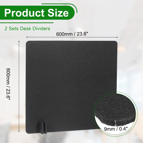 PATIKIL Desk Divider, 2 Set 24 x 24 Inch Acoustic Freestanding Desk Divider Desk Privacy Panel with 8 Pcs Support Feet for Library Office Workstation