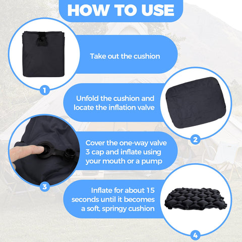 Inflatable Seat Cushion,Portable Air Seat Pad for Camping Hiking Travel
