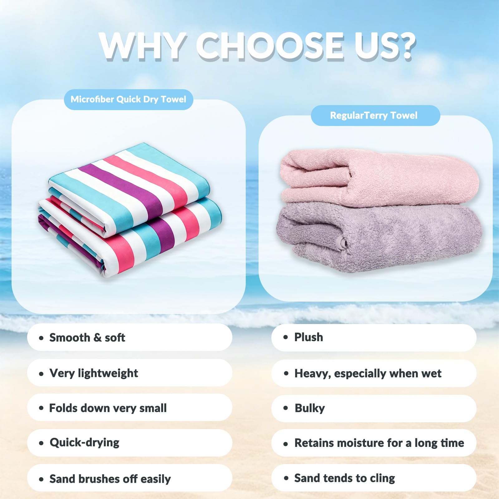 Exclusivo Mezcla Large Microfiber Quick Dry Beach Pool Towel, 152x76 cm