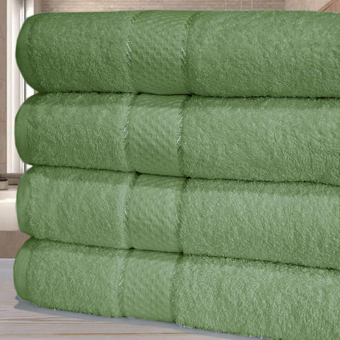 Casabella Luxury Pack Of 4 Bath Sheet 100% Egyptian Cotton Super Soft towel_Smoke Green