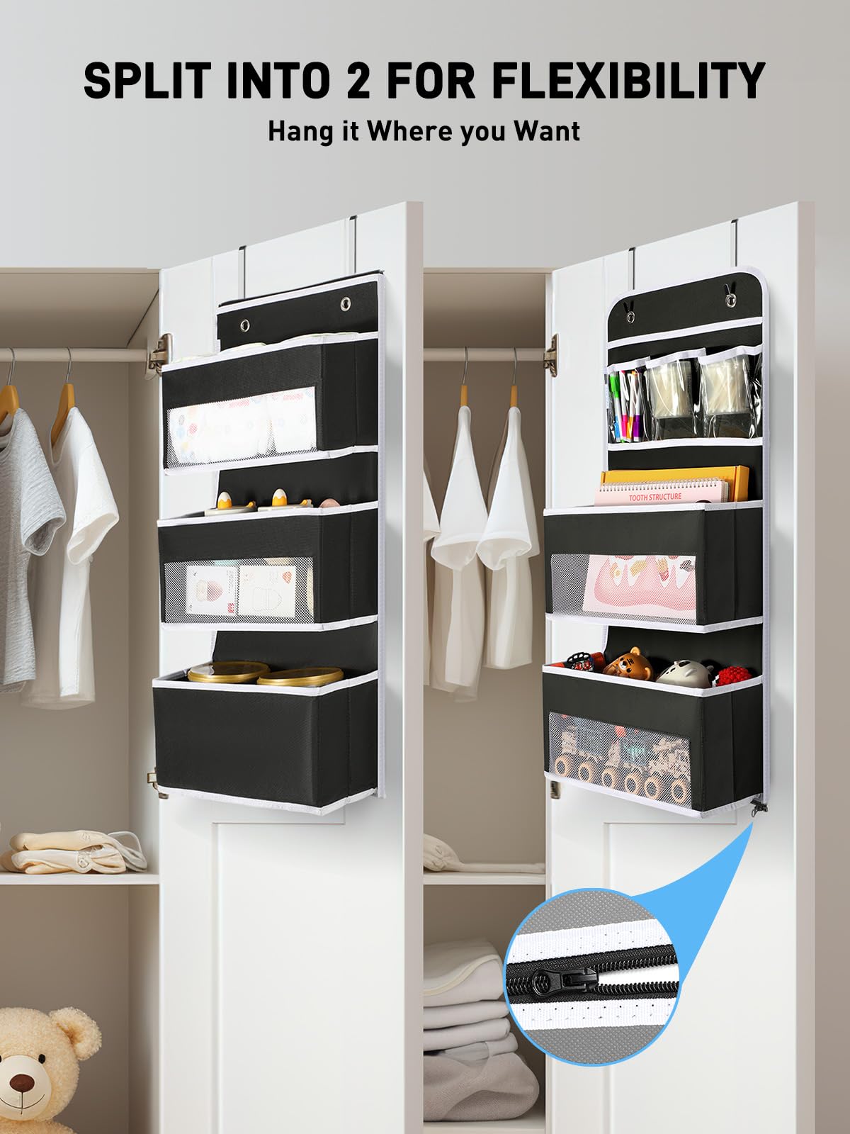 Yecaye Over the Door Organiser, 6-Tier, Black, 1 Pack
