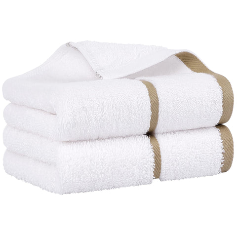 PiccoCasa Cotton Thick Hand Towels Striped for Spa Hotel 2 Pack 40cm x 80cm