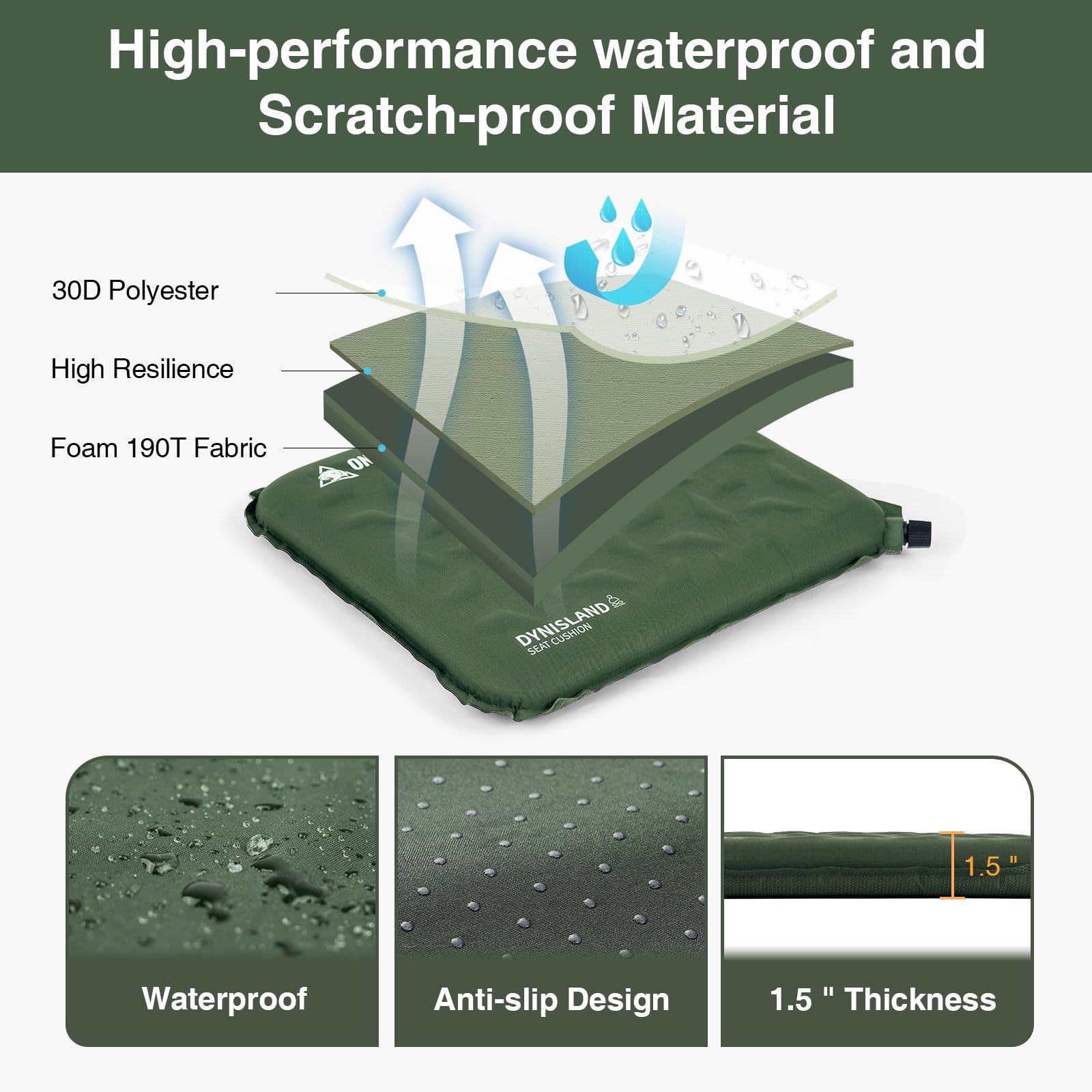 OneTigris Inflatable Seat Cushion, Lightweight Waterproof Seat Pad