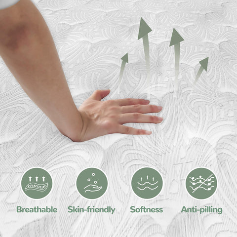 Giovanly 10 Inch King Size Mattress, Hybrid Mattress in a box Gel Memory Foam, Pocket Springs