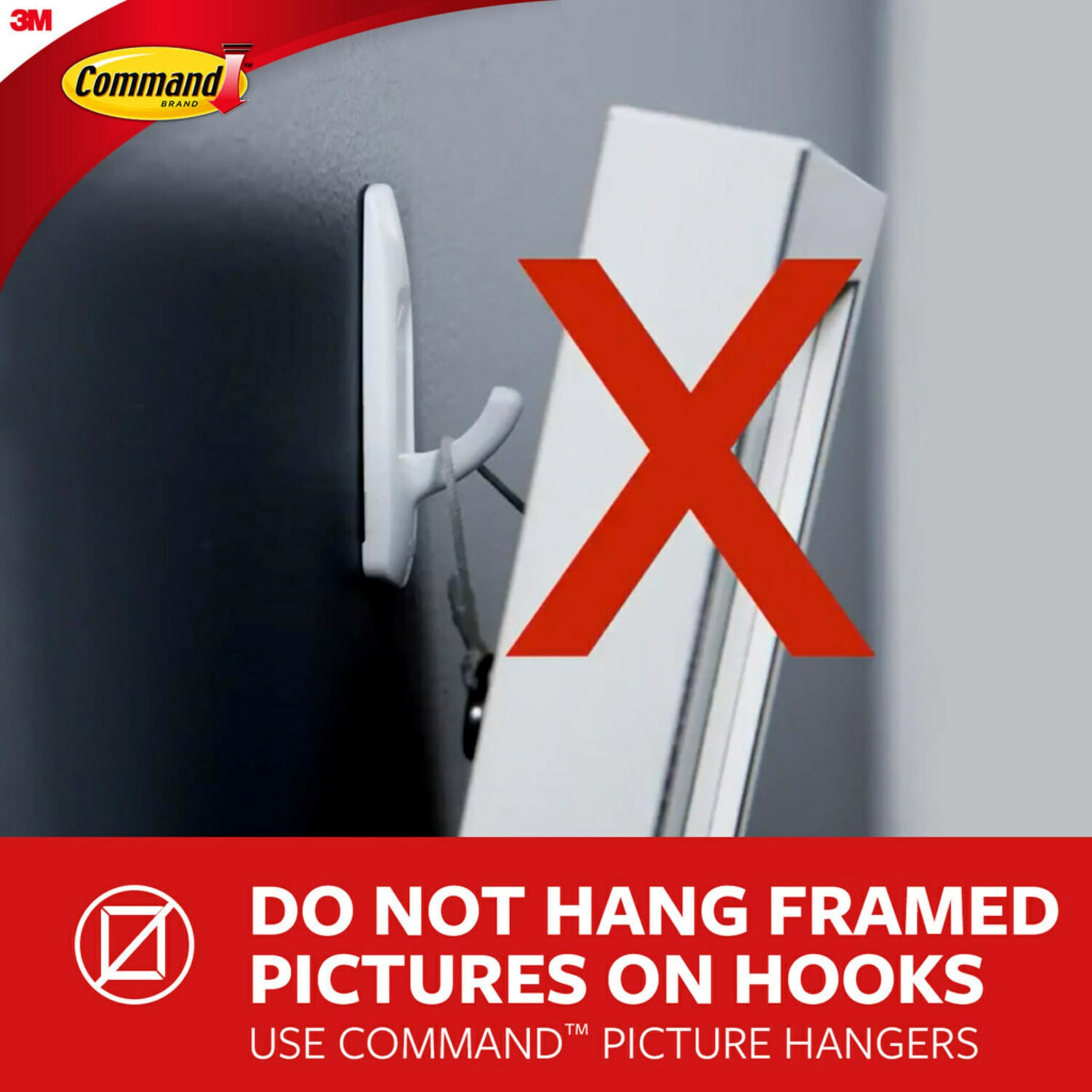 Command Bath Large Hooks, 1 Hook and 2 Water-Resistant Adhesive Strips