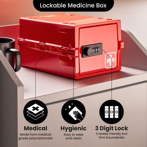 Lockabox Mini™ | Small Lockable Box with Combination Lock (3L) | Compact Storage Lock Box for Small Medicines, Snacks & Mobile Phones