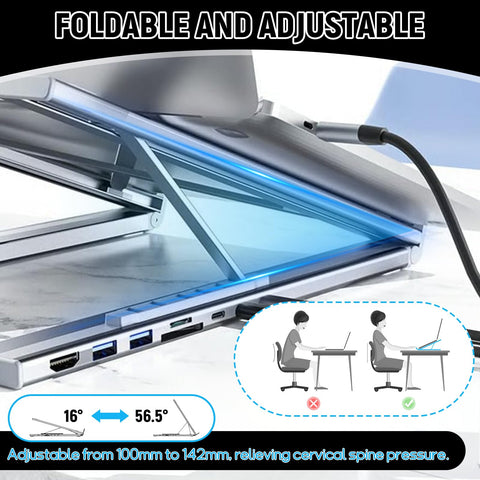 CISSIYOG Laptop Stand,Folding Tablet Stand,7in1 Docking Station
