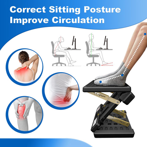 Arejonner Foldable Foot Rest, Computer Foot Rest Under Desk, 12Modes Adjustable Ergonomic for Office, Loading Capacity 80 pounds