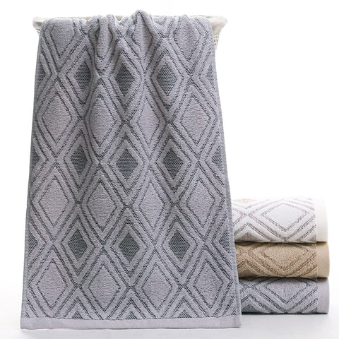 Pidada Hand Towels Set of 4 Diamond Pattern 100% Cotton Absorbent Soft Decorative Towel for Bathroom (Gray)