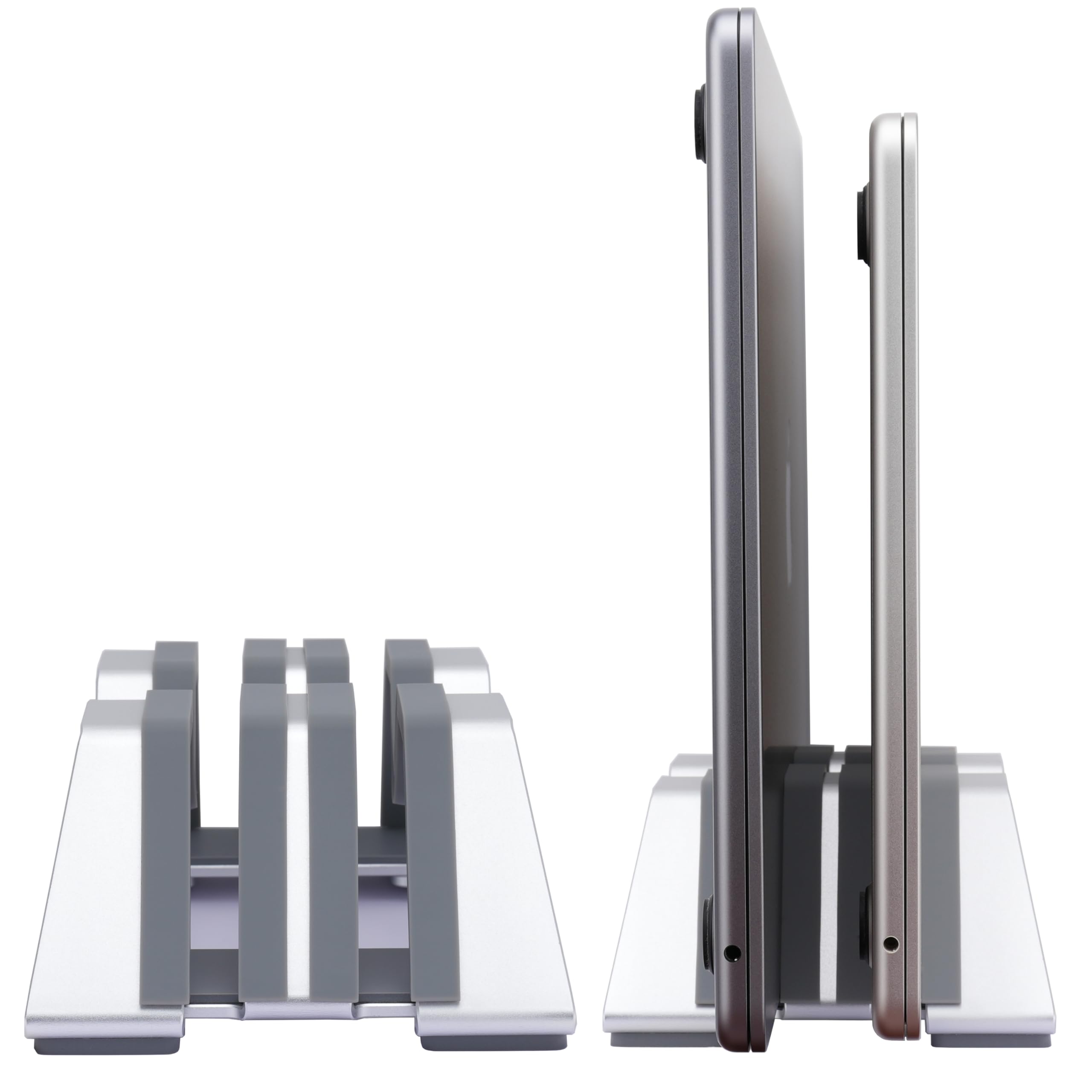 Psitek Adjustable Dual Vertical Laptop Stand Holder - Supports 2 Devices 6061 Aluminum, Universal Fit for All Laptops - Fashion Design