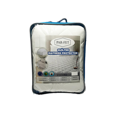 Cotton Mattress Protector, Waterproof, Quilted with Anti-Allergic, Anti Dust Mite, Soft and Quiet, Breathable (White, 140 x 200 cm)