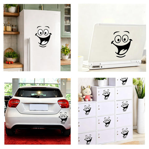 2 Pcs Smiley Face Bathroom wall Stickers