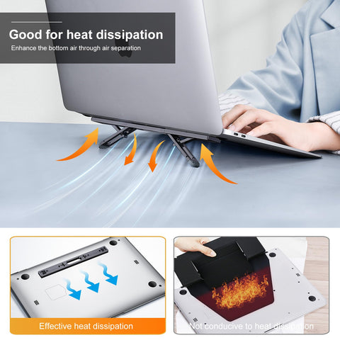 nediea Foldable Laptop Stand, Laptop Feet Riser for Desk, Laptop Cooling