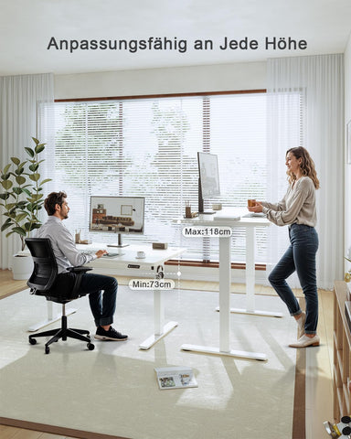JUMMICO 80x60cm Electric Standing Desk with USB Charging Height Adjustable Desk with Sedentary Reminder Stand Up Desk with Splice Board for Home