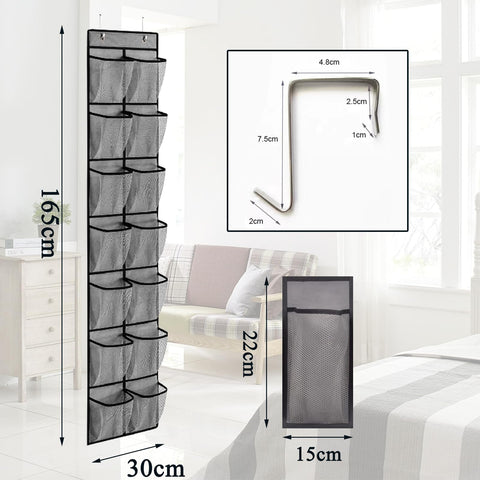 Tsathoggua Over the Door Shoe Organizer with 14 Pockets, 2 Hooks, Black