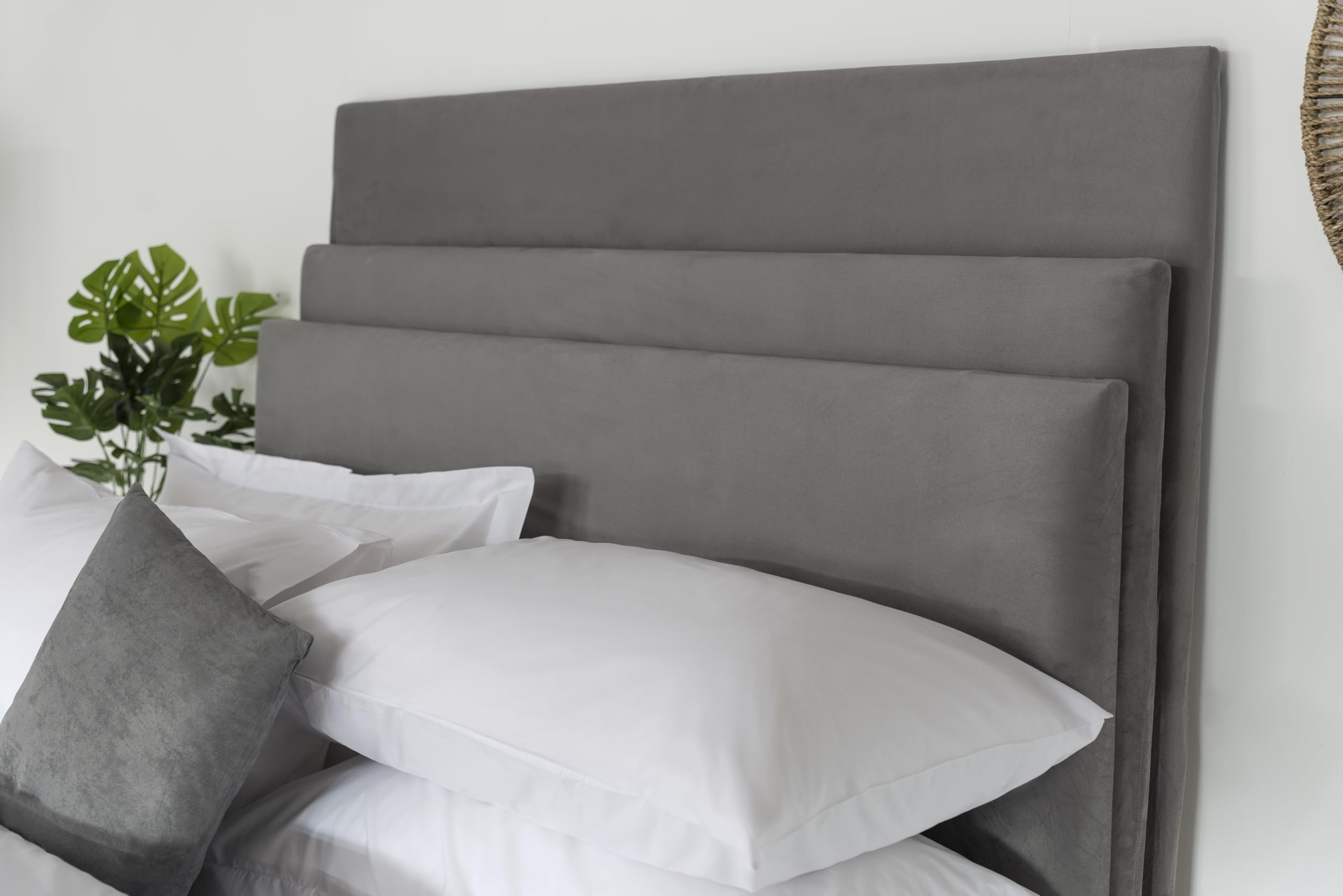 Belledorm Faux Suede Headboard Cover (Linen, Double)