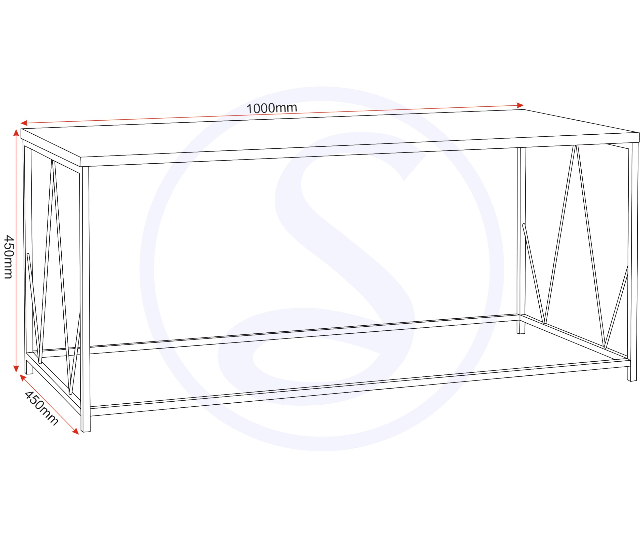 Seconique Athens Rectangular Coffee Table in Concrete Effect