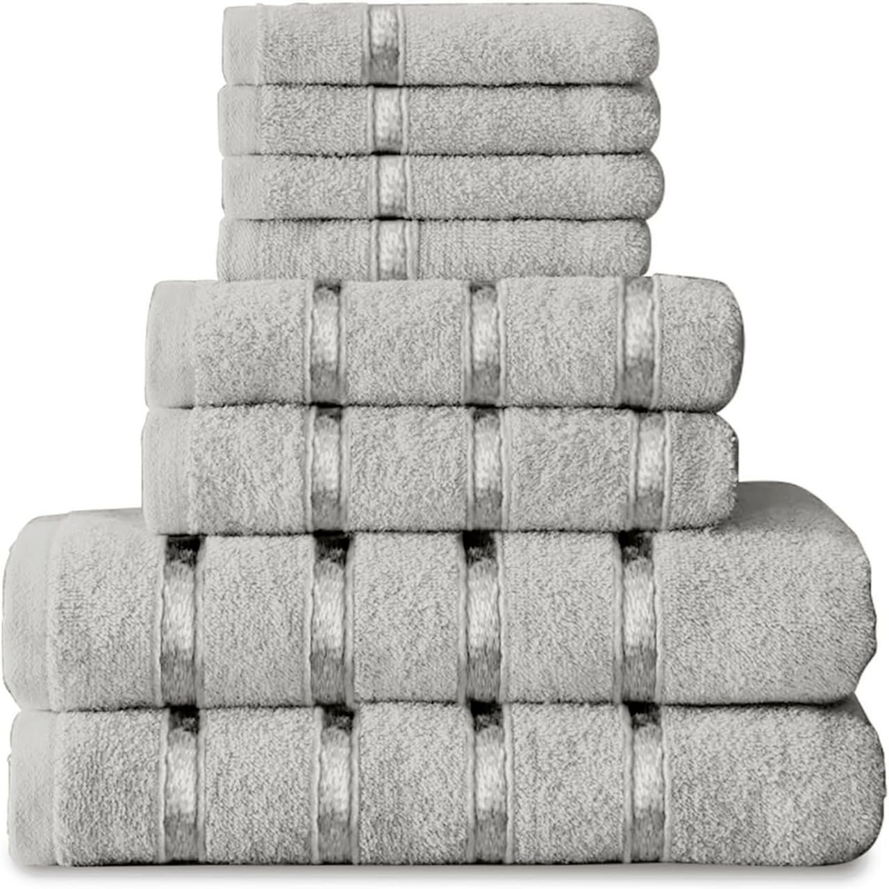 FAIRWAYUK 8-Piece Towels Bale Set for Bathroom, Ultra Soft Premium Quality Water Absorbent Towel Gift Sets, 100% Egyptian Cotton