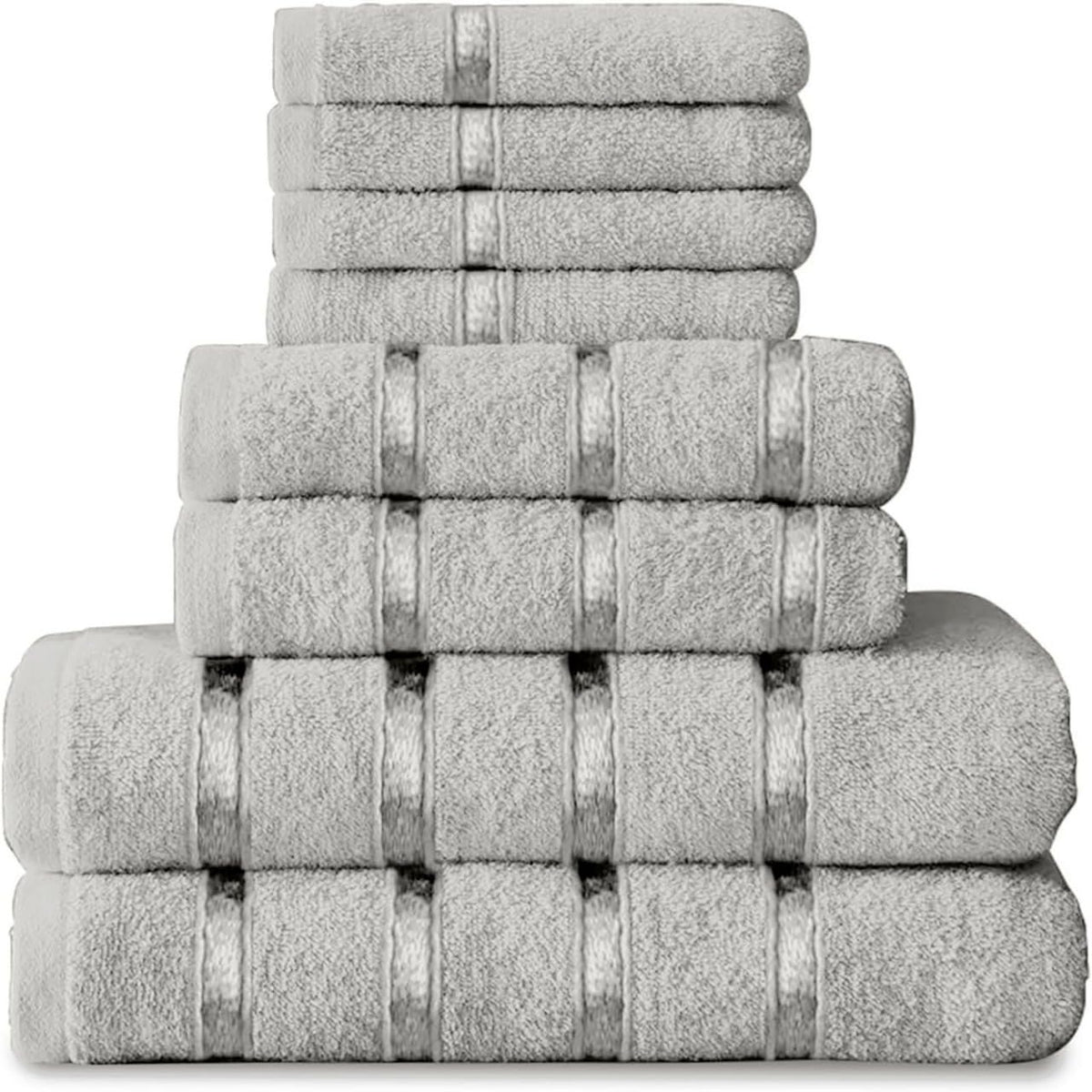 FAIRWAYUK 8-Piece Towels Bale Set for Bathroom, Ultra Soft Premium Quality Water Absorbent Towel Gift Sets, 100% Egyptian Cotton