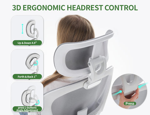 TRALT Ergonomic Office Chair - Home Office Desk Chairs - 400 LBS Mesh High-Back Computer Desk Chairs Comfy with Adjustable Lumbar Support Gaming
