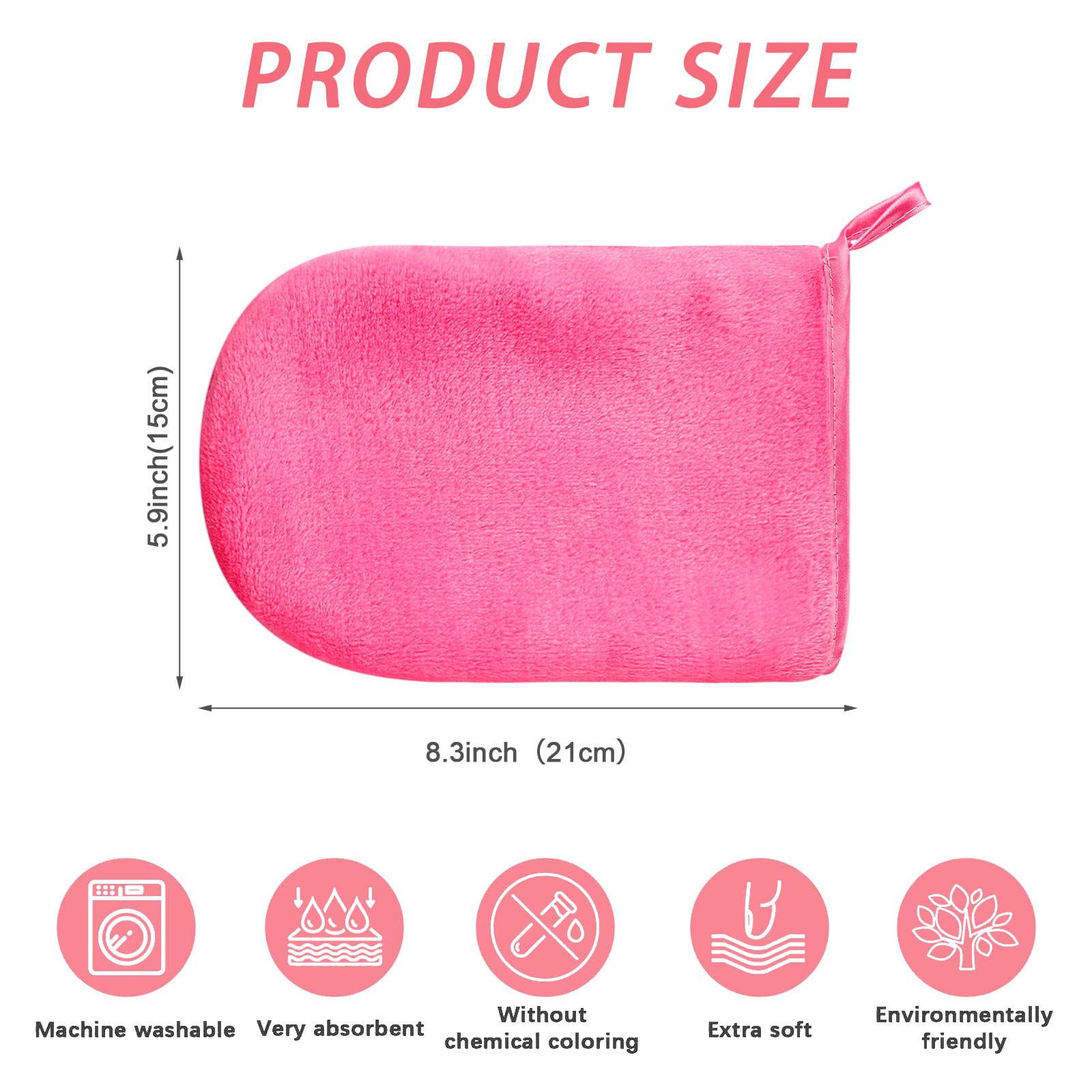 PHOGARY 6 Pack Flannel Face Cloth Wash Mitts, Reusable Makeup Remover Mitt Gloves, Soft Flannel Facial Cleansing Body Bath Mitts Spa Cloth