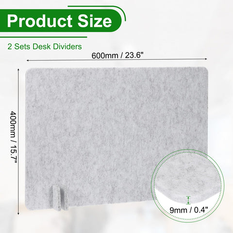 PATIKIL Desk Divider, 2 Set 24 x 16 Inch Acoustic Freestanding Desk Divider Desk Privacy Panel with 8 Pcs Support Feet for Library Office Workstation